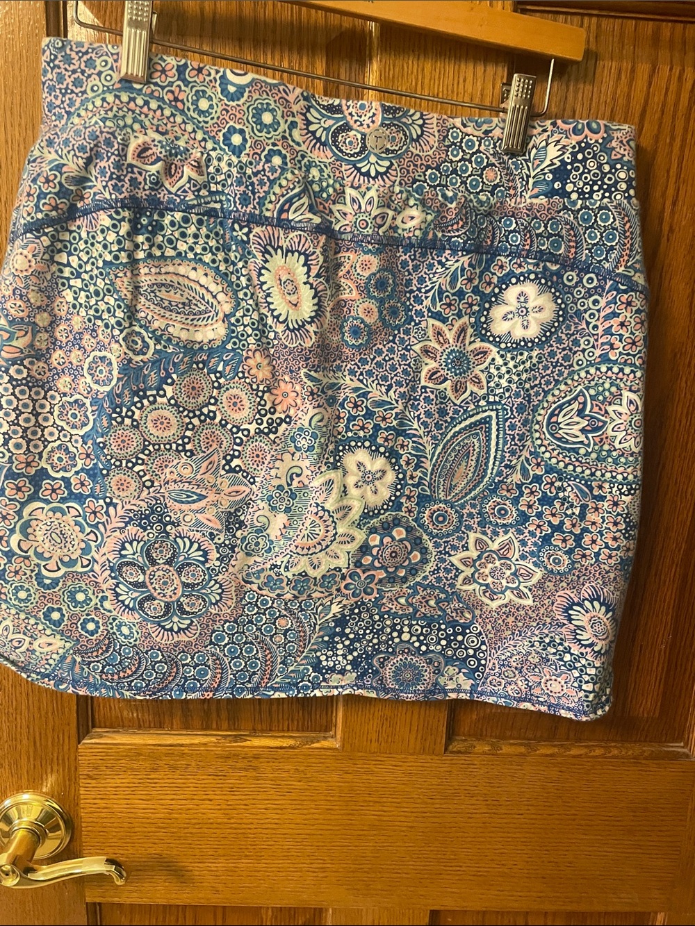 Talbots Blue & Pink Paisley Floral Mini Skirt